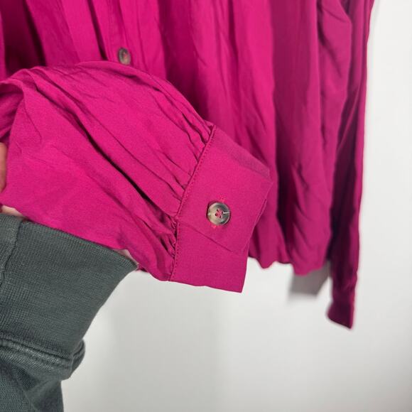 Andree By Unit Shirt Women NWT S Pink Long Sleeve Magenta Style #11166 Career - Picture 7 of 7